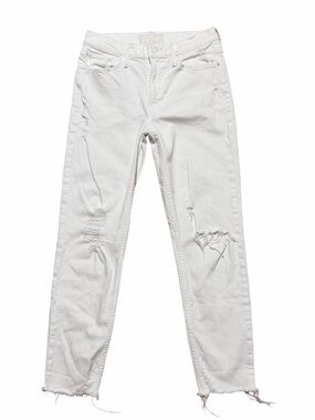 Mother Superior The Sinner Almost Innocent Distressed White Jeans Size 24 Frayed